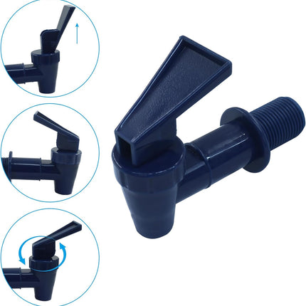 4 Pcs Replacement Cooler Faucet, BPA Free Water Dispenser Tap Reusable Spigot Spout, Beverage Lever Pour Dispenser Valve for Water Jug/Ceramic Crock(Dark Blue).