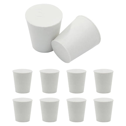 10 Pcs White Solid Rubber Stoppers 3# Tapered Lab Bungs Solid Rubber Stoppers Tapered Lab Seal Rubber Stoppers.