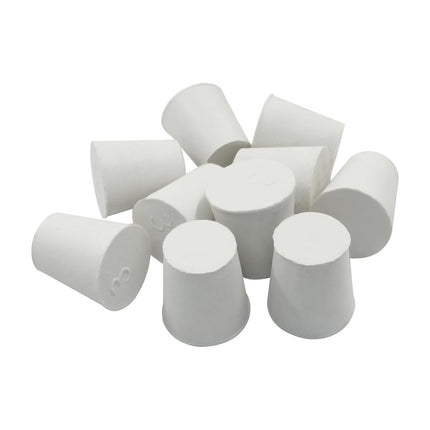 10 Pcs White Solid Rubber Stoppers 3# Tapered Lab Bungs Solid Rubber Stoppers Tapered Lab Seal Rubber Stoppers.
