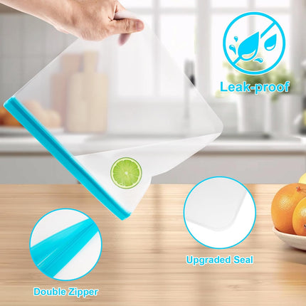12 Pack Reusable Freezer Bags Dishwasher Safe, Leakproof Food Storage Bags, Silicone Bags for Food Storage Home Organization (4 Reusable Snack Bags 4 Sandwich Bags 4 Gallon Freezer Bags).