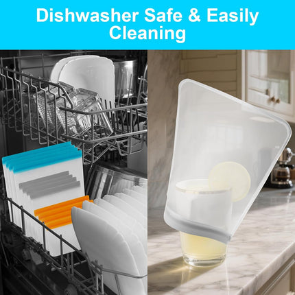 12 Pack Reusable Freezer Bags Dishwasher Safe, Leakproof Food Storage Bags, Silicone Bags for Food Storage Home Organization (4 Reusable Snack Bags 4 Sandwich Bags 4 Gallon Freezer Bags).