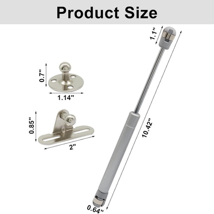 2 Pack 10 Inch Gas Struts, Silver 22LB Gas Spring Lift Support Strut for Truck Tool Box Lid RV Cabinet Door Boat Hatch.