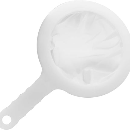 1 Pcs Fine Nylon Mesh Strainers 200 Mesh Fine Filter Spoon 5.7" Plastic Sieve with Handle, Sieve Filter for Food Tea Juice Coffee Milk Yogurt Soy Liquids.