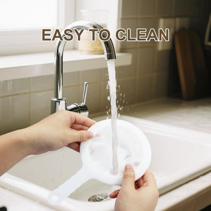 1 Pcs Fine Nylon Mesh Strainers 200 Mesh Fine Filter Spoon 5.7" Plastic Sieve with Handle, Sieve Filter for Food Tea Juice Coffee Milk Yogurt Soy Liquids.
