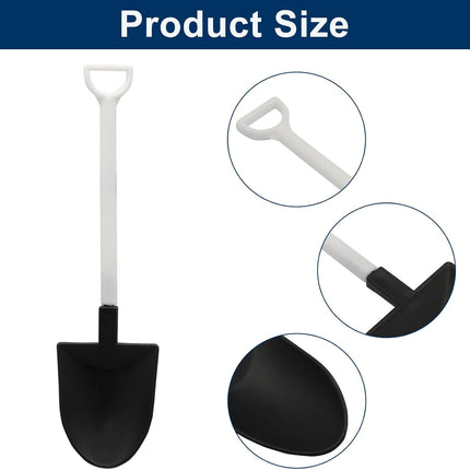 50 Pack Plastic Mini Shovel Shape Spoons for Desserts, Disposable Dessert Ice Cream Spoons, Fun Utensils for Family/Party(Black+White).