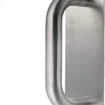 Door Pull Handle with Plate Stainess Steel Heavy Duty Barn Door Handle Push Pull Handles for Shed Commercial Gate, Silver, 7-7/8-inch x 2-9/16-inch.