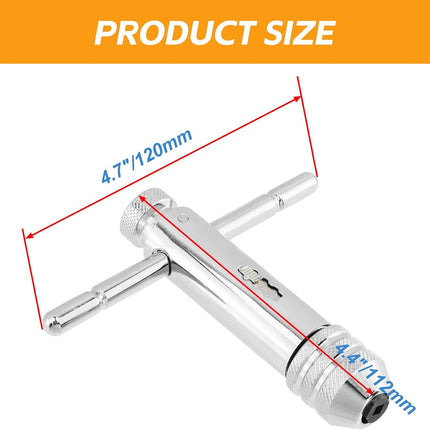 Ratchet Tap Wrench Adjustable T-Handle Tap Wrench Capacity Range M5-M12.