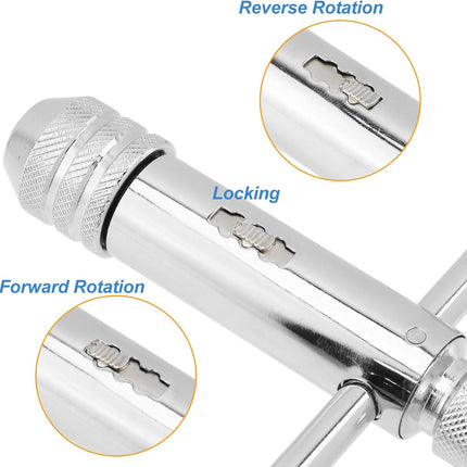 Ratchet Tap Wrench Adjustable T-Handle Tap Wrench Capacity Range M5-M12.