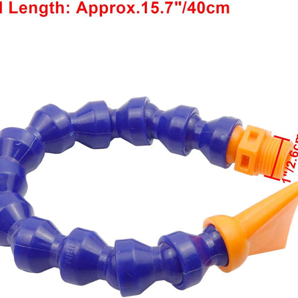 1/2" Thread Water Oil Coolant Hose Pipe Adjustable Coolant Pipe Hose Round Flexible Flat Nozzle Cooling Tube for CNC Lathe Milling Drill Machine-2pcs.