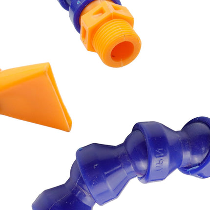 1/2" Thread Water Oil Coolant Hose Pipe Adjustable Coolant Pipe Hose Round Flexible Flat Nozzle Cooling Tube for CNC Lathe Milling Drill Machine-2pcs.