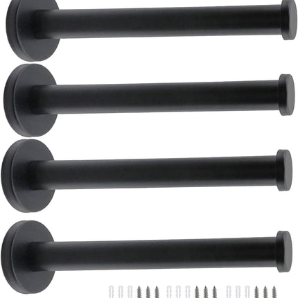 Wall Hooks Heavy Duty Coat Hooks Stainless Steel Clothes Hanger for Hanging Bathroom Towels Handbag Black 6-inch Length with 16mm Shank Dia - Pack of 4.