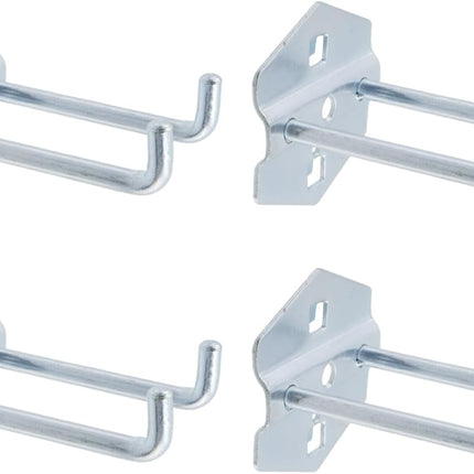 Pegboard Hooks Heavy Duty Metal Steel 3/8" Square Hole Peg Hooks Suitbale for 1.5" Spaced Pegboards Double Arm Wall Hooks for Organizing Tools in Home or Garage 3-inch Length -6pcs.