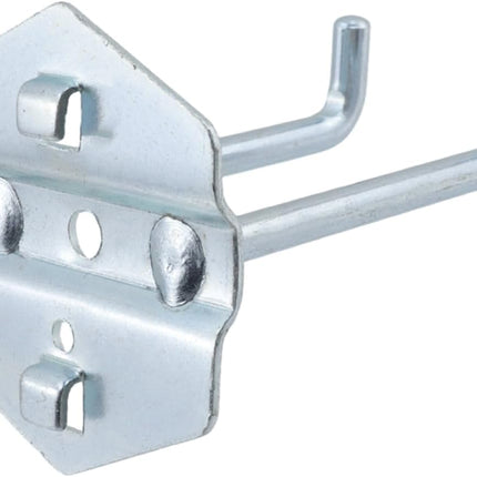 Pegboard Hooks Heavy Duty Metal Steel 3/8" Square Hole Peg Hooks Suitbale for 1.5" Spaced Pegboards Double Arm Wall Hooks for Organizing Tools in Home or Garage 3-inch Length -6pcs.