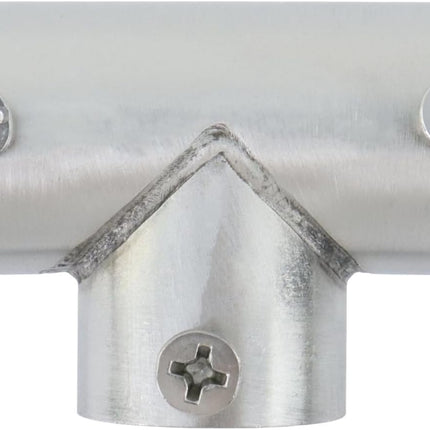 T Pipe Fitting Connector Fit 3/4-inch OD Pipe 3-Way Stainless Steel Rail Pipe Fittings for DIY Shelf Garden Support, Handrail-4pcs.