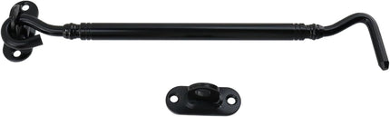Gate Latch Hook and Eye Latch for Door Barn Door Lock Stainless Steel Door Latch for Shutters Window Shed Cabinet Black 8-inch Length - 2pcs.