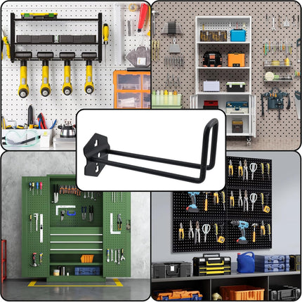 Pegboard Hooks Heavy Duty Metal Steel 3/8" Square Hole Peg Hooks Suitbale for 1.5" Spaced Pegboards Wall Hooks for Hanging Coils,Tools 6-inch Length, Black.