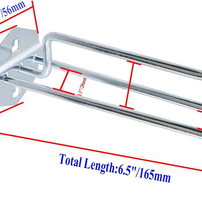 Pegboard Hooks Heavy Duty Metal Steel 3/8" Square Hole Peg Hooks Suitbale for 1.5" Spaced Pegboards Wall Hooks for Hanging Spanner,Coil and Tools 6.5" Length.