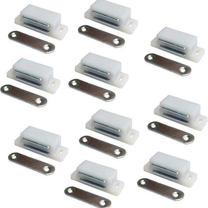 Magnetic Door Catch Latches for Cabinet Doors, Cupboards, Drawers & Shutters -Pack of 10.