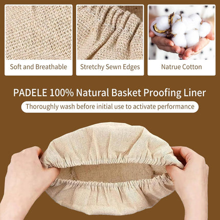 6 Packs Oval Banneton Cloth Liner for Bread Sourdough Proofing，10 inches，Natural Rattan Bread Proofing Cover for Banneton Basket Homemade Baking Dough（Basket Not Included）.