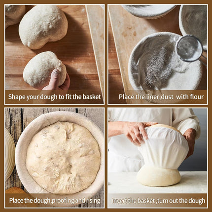 6 Packs Oval Banneton Cloth Liner for Bread Sourdough Proofing，10 inches，Natural Rattan Bread Proofing Cover for Banneton Basket Homemade Baking Dough（Basket Not Included）.
