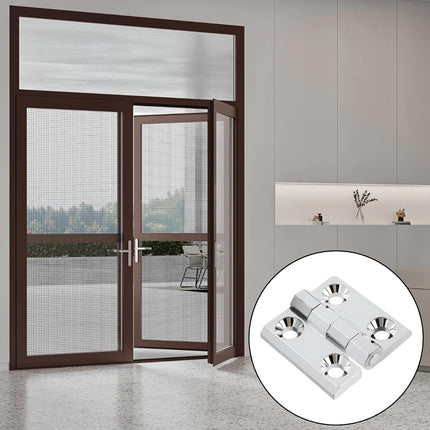Butt Hinge Zinc Alloy Door Hinge Polished Chrom Silver Residential Bed Room Hinge for Doors Hardware 2.36" x 2.36" -2pcs.