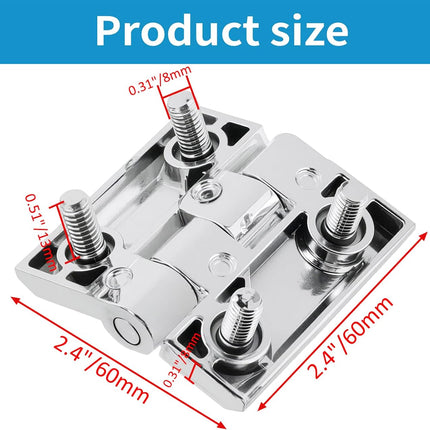 Cabinet Hinge Zinc Alloy Door Hinges with Screw Bolts Polished Chrom Silver Butt Hinge for Electrical Distribution Boxes 2" x 2" - 2pcs.