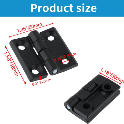 Black Butt Hinge Zinc Alloy Door Hinge Heavy Duty Boat Hatch Hinges Residential Bed Room Hinge for Doors Hardware 1.96" x 1.88" -4pcs.