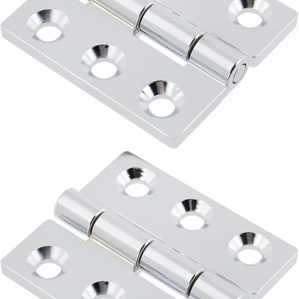 Butt Hinge Zinc Alloy Cabinet Hinges Polished Chrom Silver Residential Bed Room Hinge for Doors Hardware 2.56" x 2.16" -2pcs.