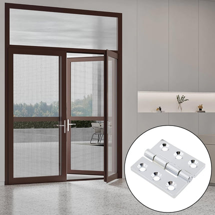 Butt Hinge Zinc Alloy Cabinet Hinges Polished Chrom Silver Residential Bed Room Hinge for Doors Hardware 2.56" x 2.16" -2pcs.