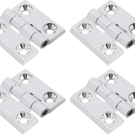 Butt Hinge Zinc Alloy Door Hinge Polished Chrom Silver Boat Hatch Hinges Heavy Duty Residential Bed Room Hinge for Doors Hardware 1.96" x 1.96" -4pcs.