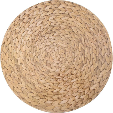 Efavormart 6 Pack | 13" Natural Woven Rattan Design Disposable Serving Trays, Round Paper Charger Plates.