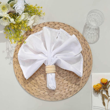 Efavormart 6 Pack | 13" Natural Woven Rattan Design Disposable Serving Trays, Round Paper Charger Plates.