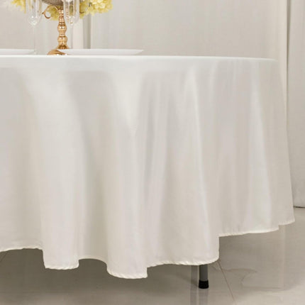 Efavormart Ivory Seamless Lamour Satin Round Tablecloth - 108".