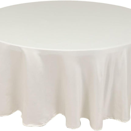 Efavormart Ivory Seamless Lamour Satin Round Tablecloth - 108".