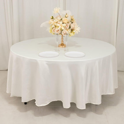 Efavormart Ivory Seamless Lamour Satin Round Tablecloth - 108".