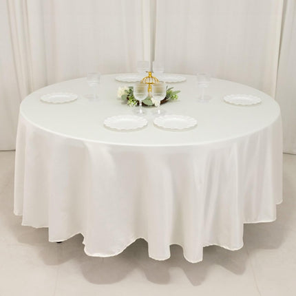 Efavormart Ivory Seamless Lamour Satin Round Tablecloth - 108".