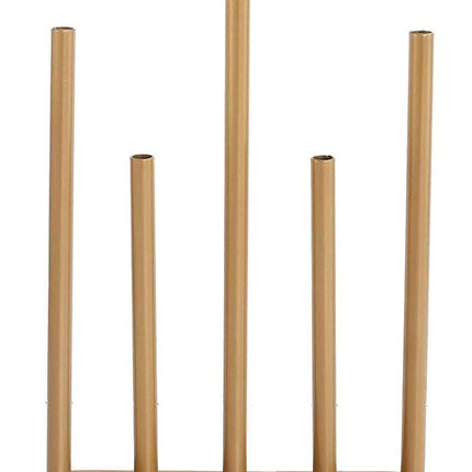 Efavormart Gold Metal Minimalist Bud Vase Centerpiece, 5-Tubes Single Stem Flower Vase - 10" Tall.
