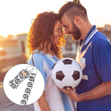 20 Pcs Volleyball Lipstick Holder Keychains Lanyard Set, Include Volleyball Pattern Sport Theme Portable Lipstick Holder and Wristlet Keychain Lanyard Sport Party Favor Gift Backpack Accessory(White).