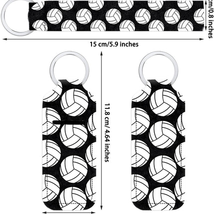 20 Pcs Volleyball Lipstick Holder Keychains Lanyard Set, Include Volleyball Pattern Sport Theme Portable Lipstick Holder and Wristlet Keychain Lanyard Sport Party Favor Gift Backpack Accessory(Black).