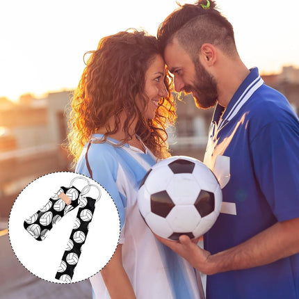 20 Pcs Volleyball Lipstick Holder Keychains Lanyard Set, Include Volleyball Pattern Sport Theme Portable Lipstick Holder and Wristlet Keychain Lanyard Sport Party Favor Gift Backpack Accessory(Black).
