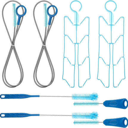 2 Set 8 in 1 Hydration Bladder Cleaning Kit Includes 3 Different Brushes and Drying Collapsible Bladder Frame, Water Reservoir Backpack Cleaning Kit.