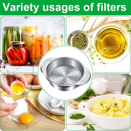 1 Piece Tuna Can Strainer Stainless Steel Food Strainer Sieve Metal Press Lid Canning Colander Oil Drainer Tuna Filter for Beans Vegetables.