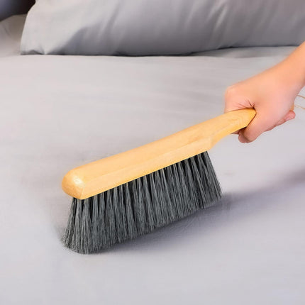 2 Pieces Wooden Bench Brushes Fireplace Brush Natural Fiber Bench Soft Bristles Long Wood Handle Dust for Hearth Tidy Car Home Workshop Woodworking(Gray).