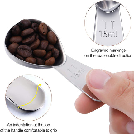 3 Pieces Coffee Scoop Tablespoon Measuring Spoons Stainless Steel Coffee Scoops Short Handle Tablespoon for Tea Sugar Kitchen Gifts(15 ml,Silver).