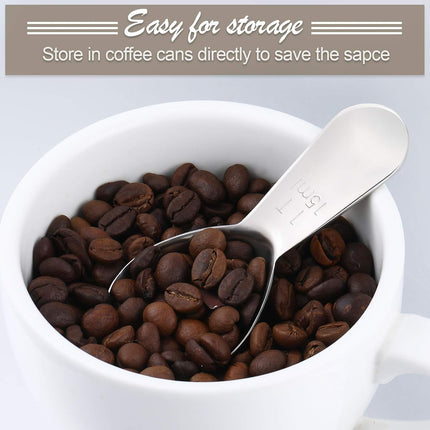 3 Pieces Coffee Scoop Tablespoon Measuring Spoons Stainless Steel Coffee Scoops Short Handle Tablespoon for Tea Sugar Kitchen Gifts(15 ml,Silver).