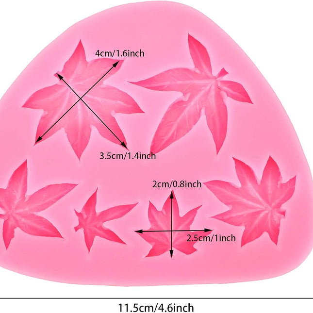 2 Pieces Weed Leaf Cake Fondant Mold Pot Leaves Silicone Mold for Weed Leaf Theme Cake Decoration, Chocolate Candy Polymer Clay Cookie Sugar Craft (Rose Red).