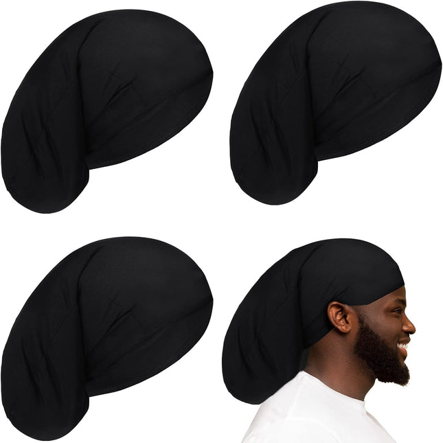 4 Pieces Unisex Dreadlock Cap Long Hair Dreads Head Wrap Sleeping Cap Hair Accessories Sleep Bonnet for Men Women.