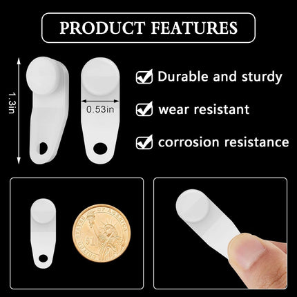 100 Pieces Traverse Rod Slides Curtain Replacement White Plastic Snap in Traversing Slides Track Glider Window Door Shower Curtain Accessories.