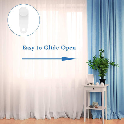 100 Pieces Traverse Rod Slides Curtain Replacement White Plastic Snap in Traversing Slides Track Glider Window Door Shower Curtain Accessories.