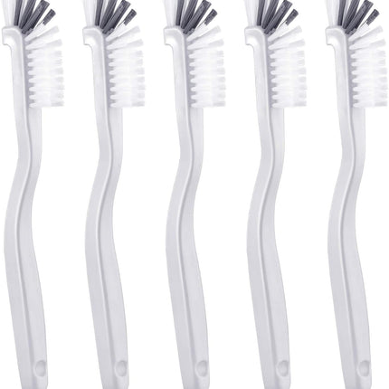 5 Piece Cleaning Dish Scrub Brush Kitchen Sink Bathroom Brushes, Household Pot Pan Dishwasher Edge Corners Grout Deep Cleaning Brush with Stiff Bristles (White and Black).